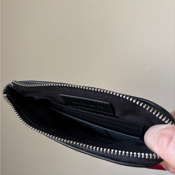 Zadig & Voltaire quilted mini uma black cardholder, new